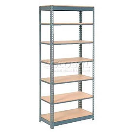 Global Industrial Heavy Duty Shelving 36W x 24D x 96H With 7 Shelves, Wood Deck, Gray B2297481